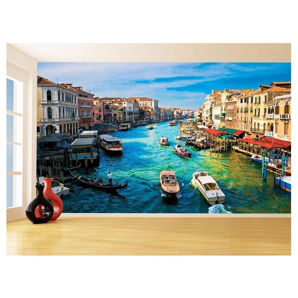 Papel De Parede 3D Cidade Veneza Italia Canais 3,5M Ncd356