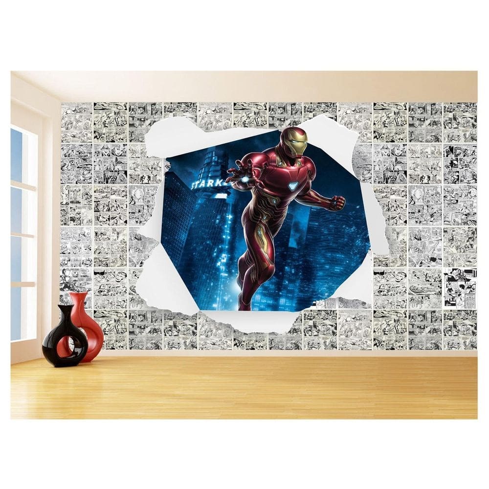 Papel De Parede 3D Heróis Página Quadrinhos Hq 3,5M Nhma179