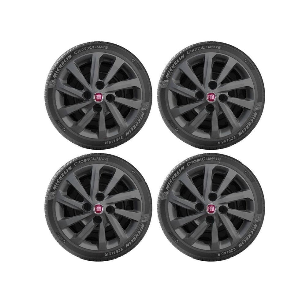 4X Calota Fiat Nova Strada 2021 Aro 14 Grafite 167Ca