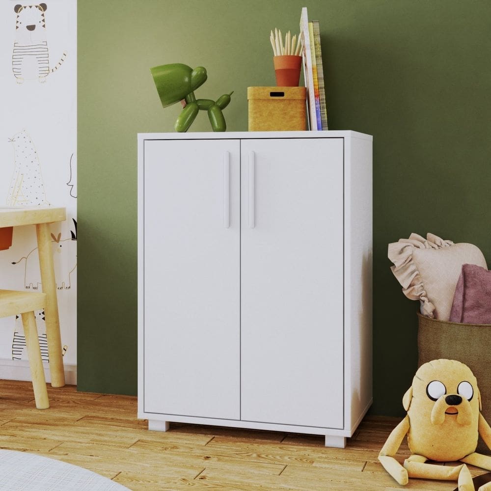 Balcao Infantil 2 Portas 2 Prateleiras Mdp 15mm Branco