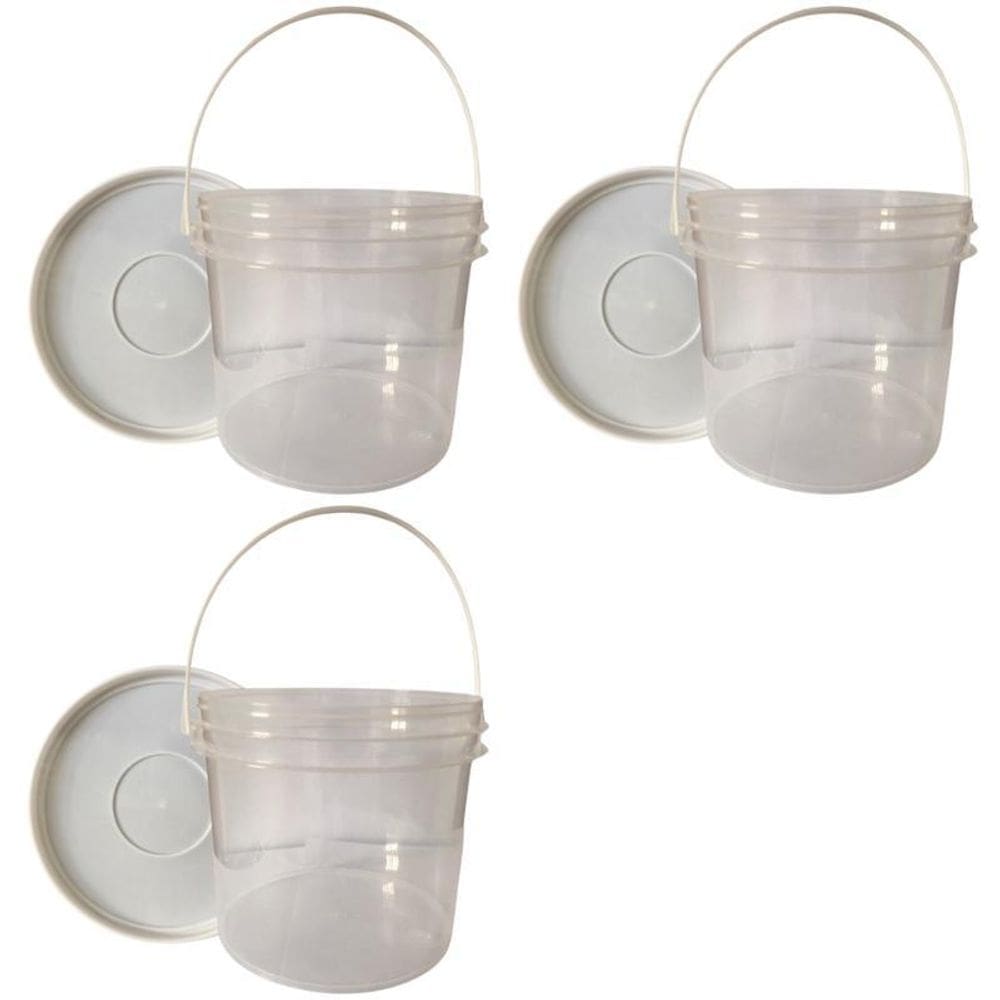 Balde De Plastico Para Ração 3 Pçs