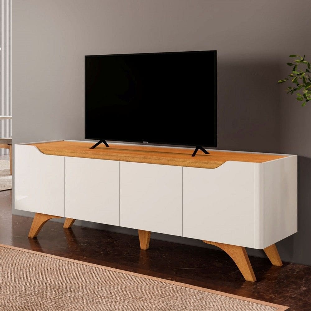 Rack para TV Até 58 Polegadas Grecia 4 Portas Off White/Naturalle - Mavaular