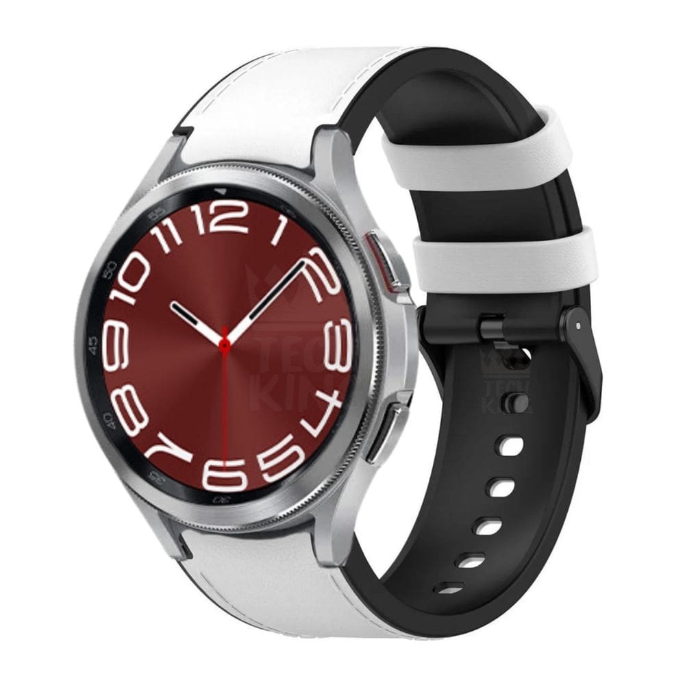 Pulseira Couro/Silicone Para Galaxy Watch6 43Mm Branco