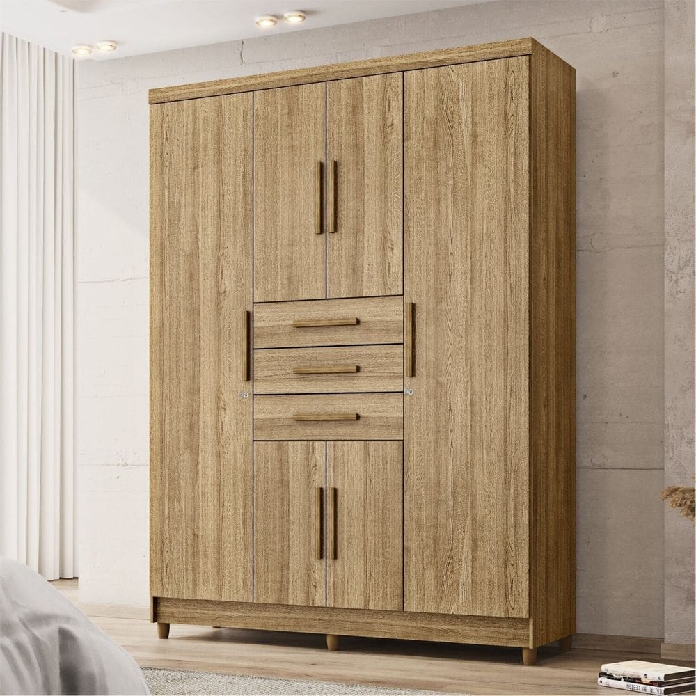 Guarda-Roupa 6 Portas e 3 Gavetas Imperial Marrom