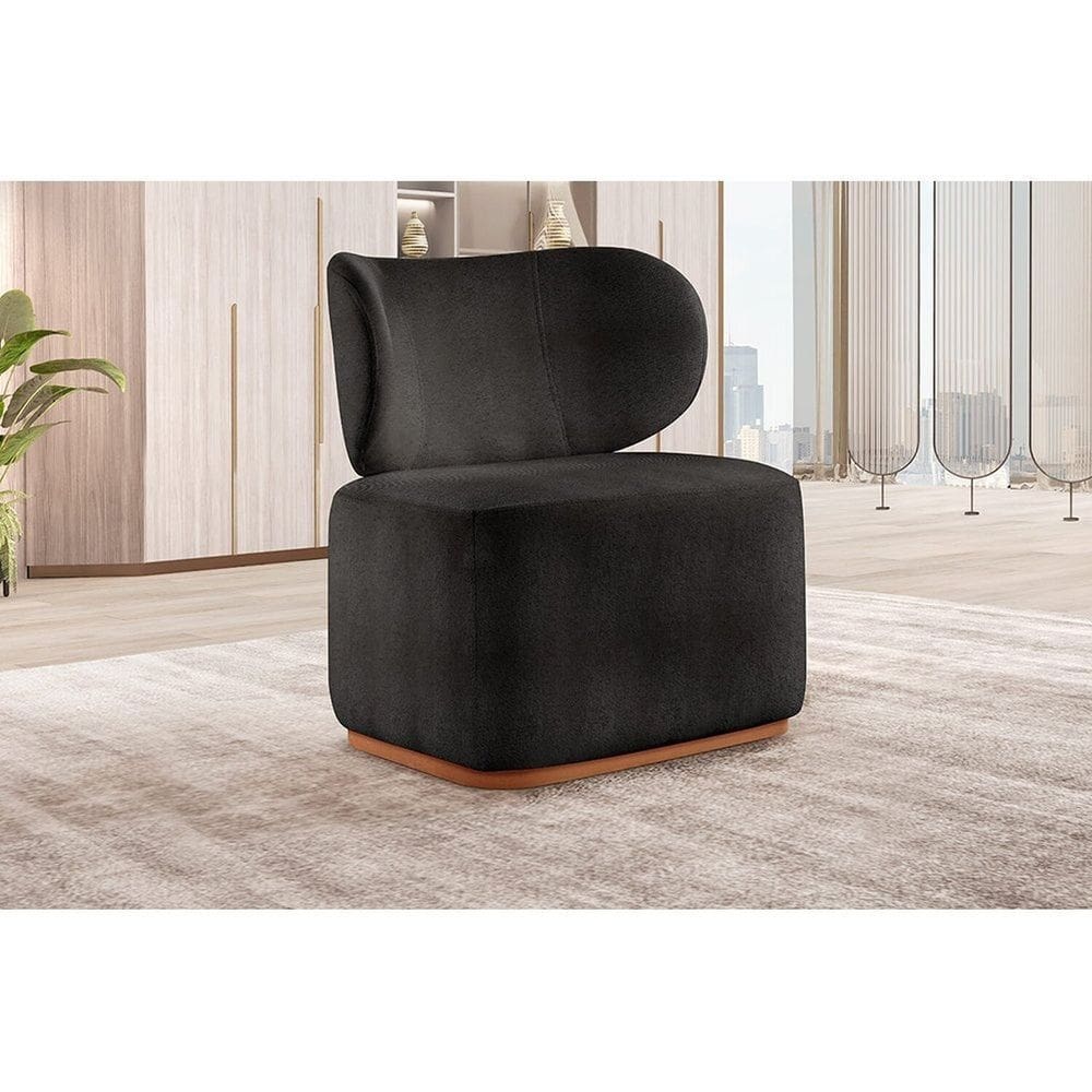 Poltrona Para Sala De Estar Moderna Sun Preto