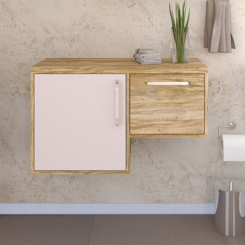 Armário Gabinete Nexus 83L Contemporâneo Carvalho/Branco Chess