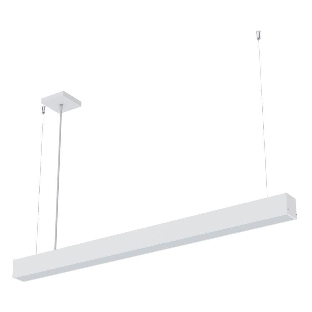 Lustre Pendente Taschibra Vetor Linear Led 35w Bivolt Branco 4000k Luz Neutra