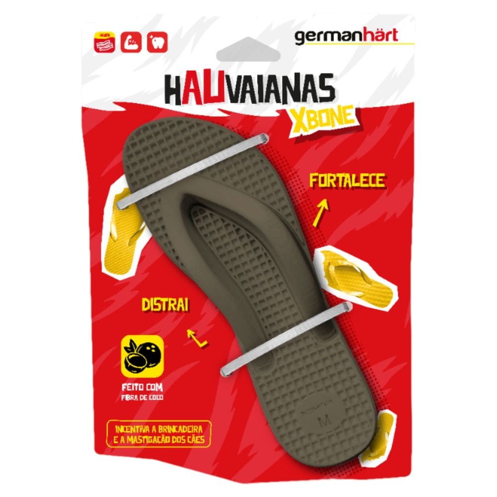 Brinquedo Roer Hauvaianas Xbone Germanhart Mordedor Em Formato de Chinelo Para Cães