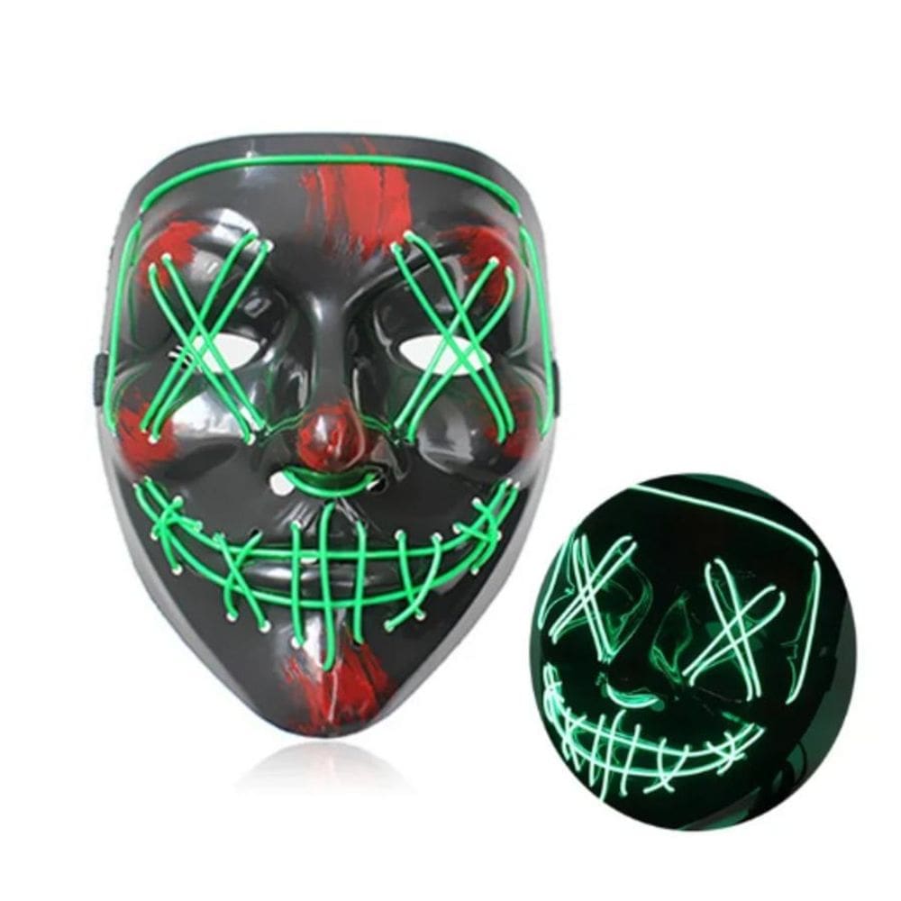 Mascara Led Festa Neon Fio Duplo - Verde - Led