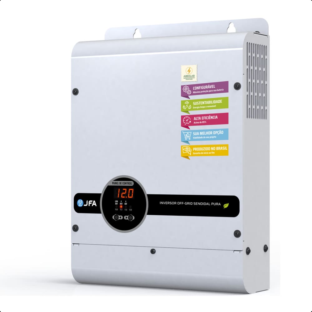 Inversor de Corrente 1000W 48V 220V GER RACK Onda Senoidal Off-Grid Pura p/ Motorhome Sistema de Solar
