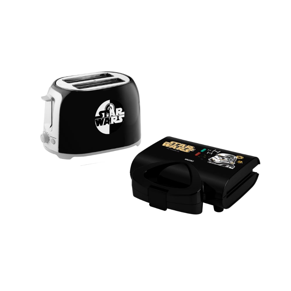 Kit Mallory - Sanduicheira Star Wars Preta 750W 220V + Torradeira Star Wars 220V
