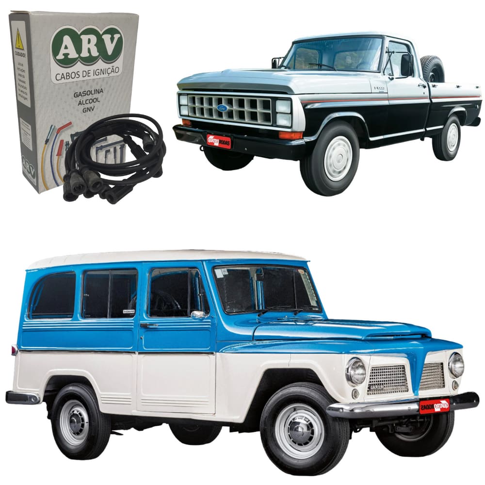 Jogo de Cabo De Ignição ARV F1000 Jeep Rural 4 Cilindros