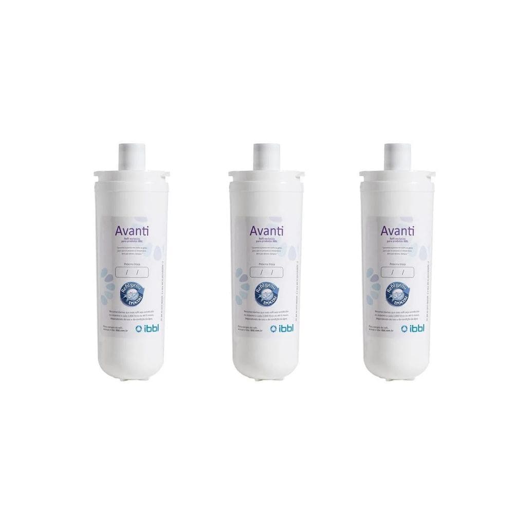 Kit 3 refil filtro para purificador água ibbl avanti e mio