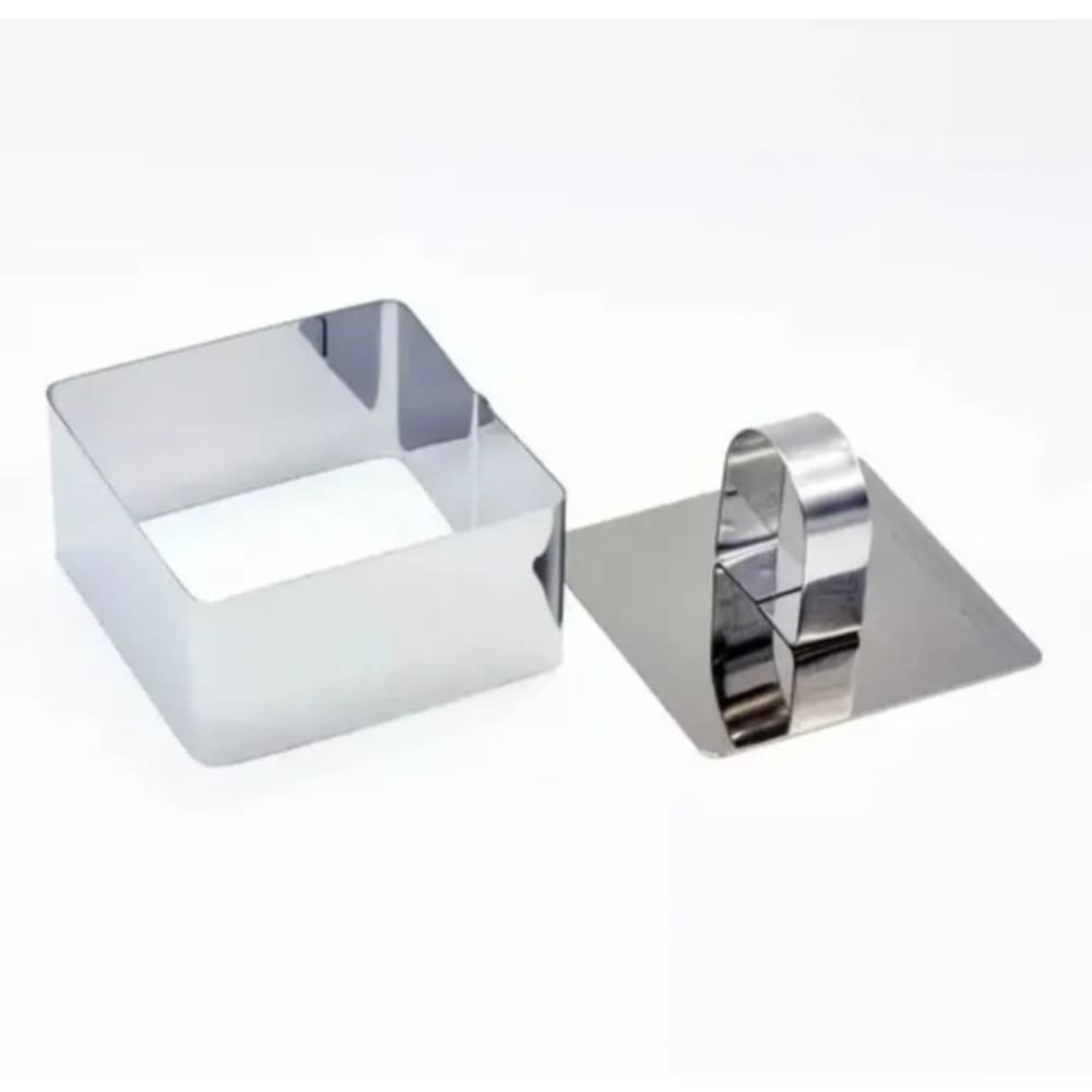 Mini Forma Modeladora Quadrada Em Inox P/ Bolo, Pavê E Pudim