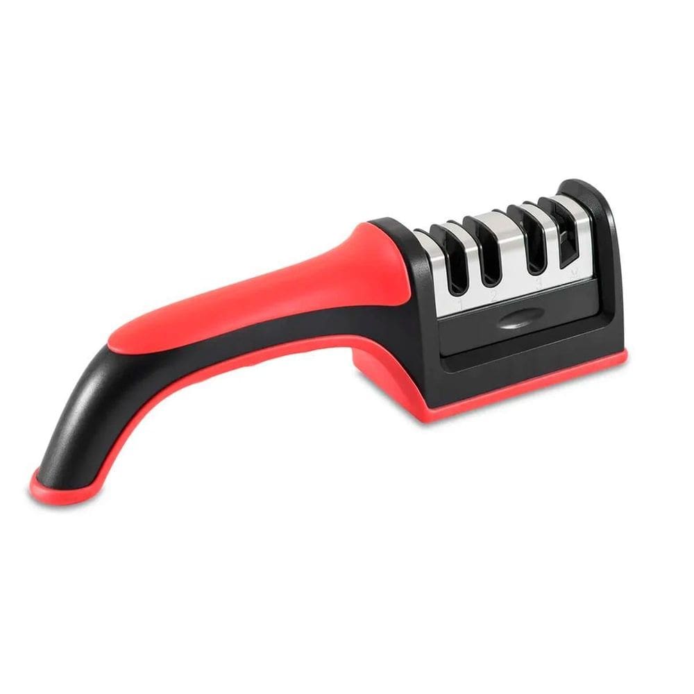 Afiador amolador manual de facas diamantado vermelho