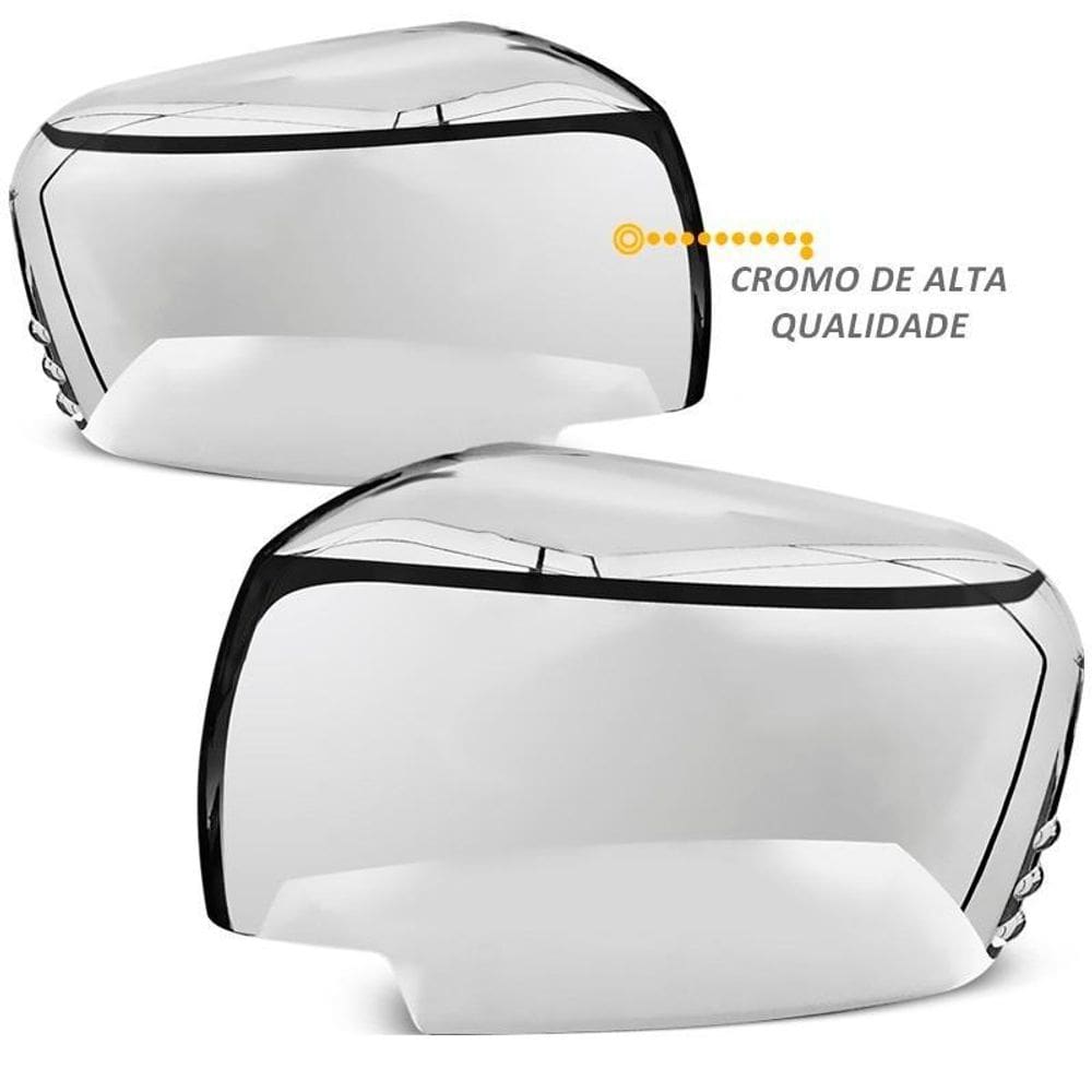 Aplique capa cromada retrovisor mitsubishi l200 triton 2014