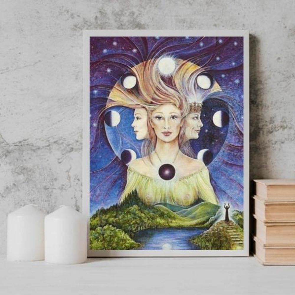 Quadro Decorativo Deusa Tríplice 33X24Cm Branca