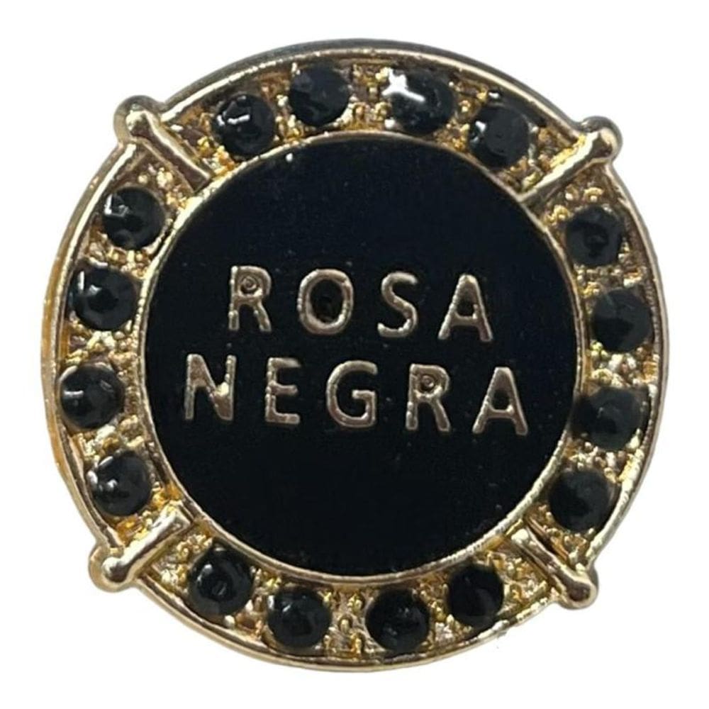 Anel ajustável gira rosa negra 2,50 cm dourado - bialluz