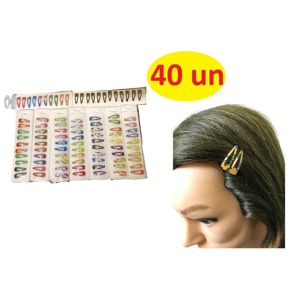 40 presilhas de cabelo tic tac pequeno 3cm infantil