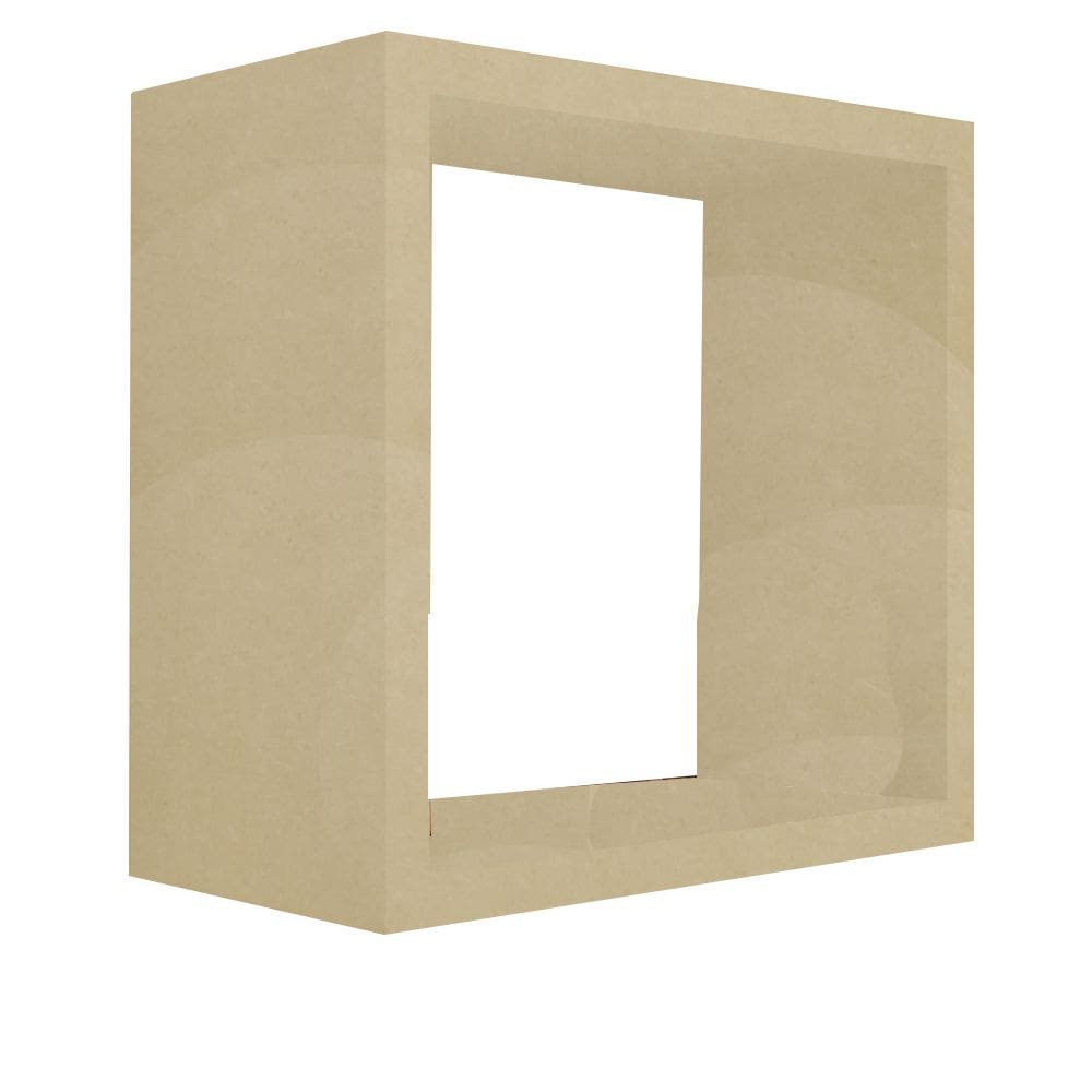 Nicho Decorativo 55x55x15 Cm Natural Em Mdf