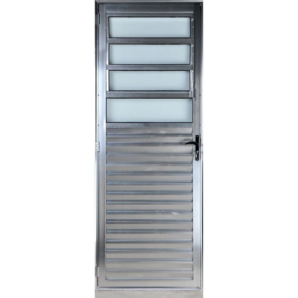 Porta basculante 2,10x90 lado DIREITO no alumínio brilhante