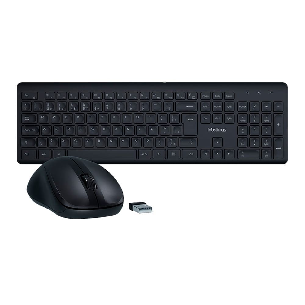 Kit Teclado e Mouse Intelbras CSI50 Sem Fio USB 2.0 Plug&Play - Preto