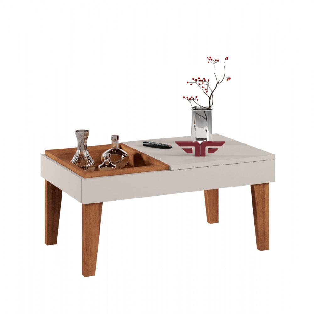 Mesa de Centro Veneza Off White e Mate Frade