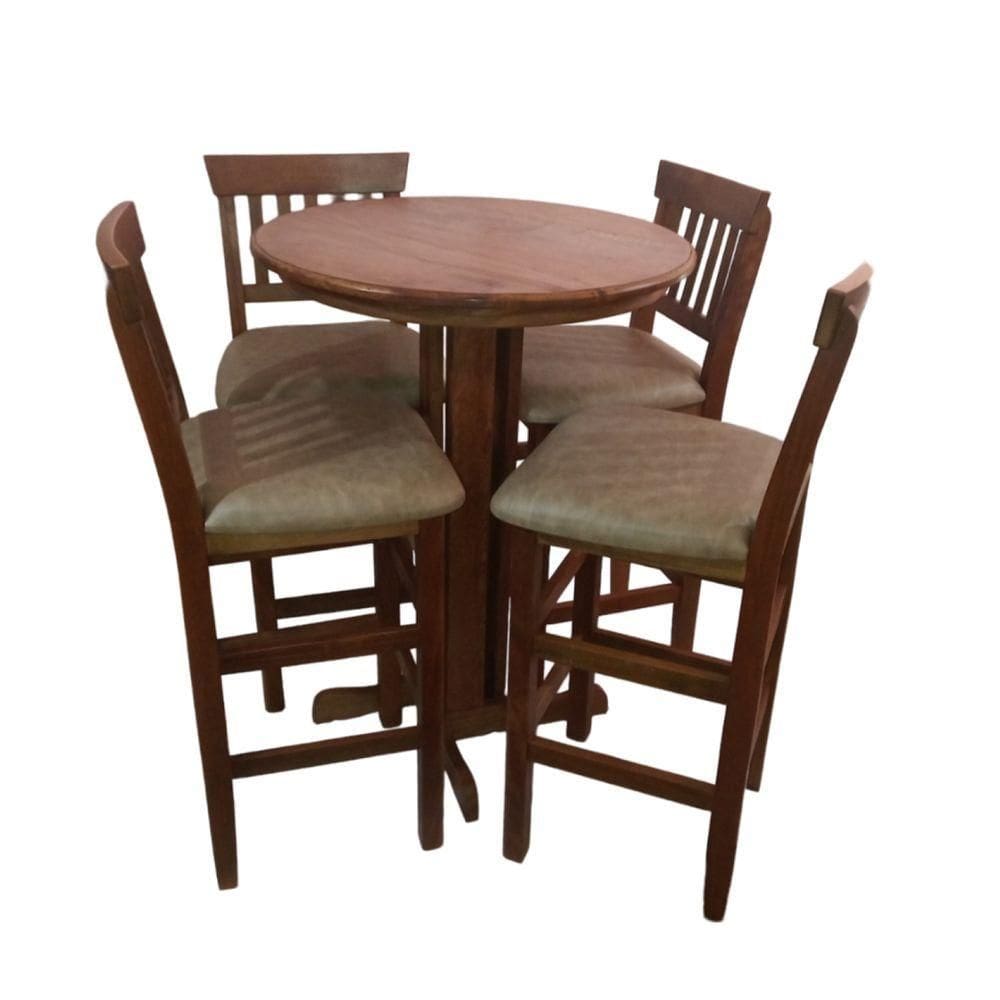 Conjunto Bistrô Com 4 Banquetas Mn Creme