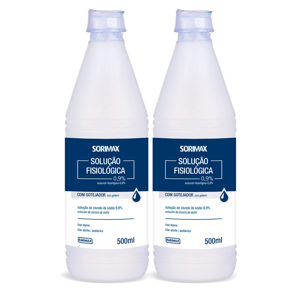 Kit 2 Soro Fisiológico Sorimax Farmax 500ml