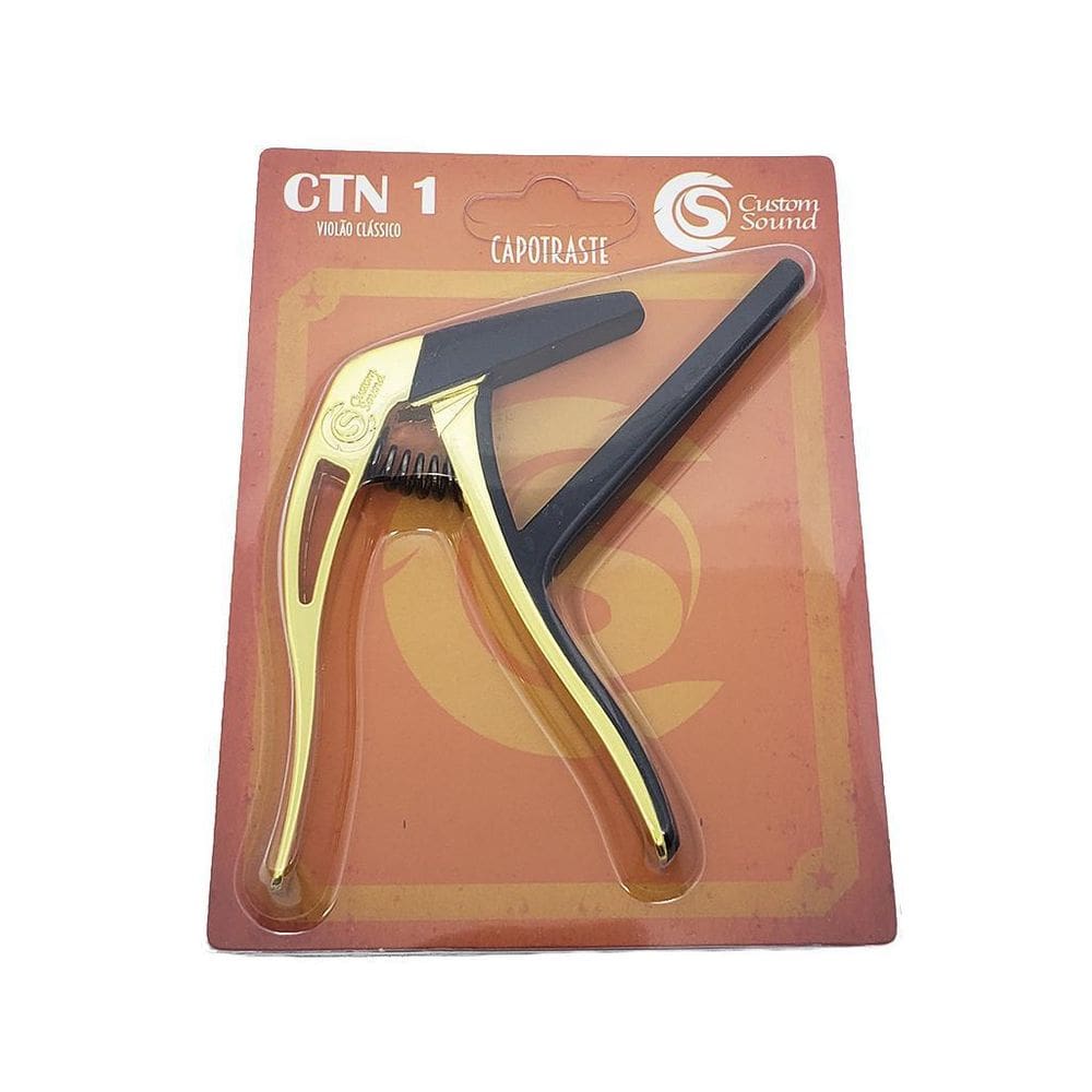 Capotraste custom sound para violão nylon dourado