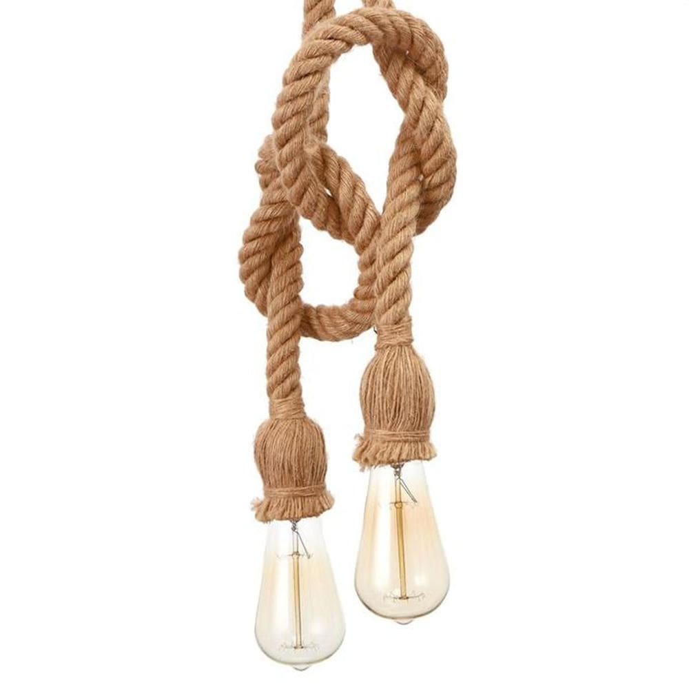 Lustre pendente bravalumi corda rustic duplo e27 bivolt
