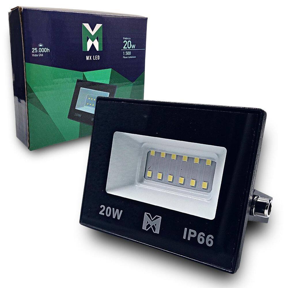 Kit 5 refletores holofote led 20w verde bivolt - verde
