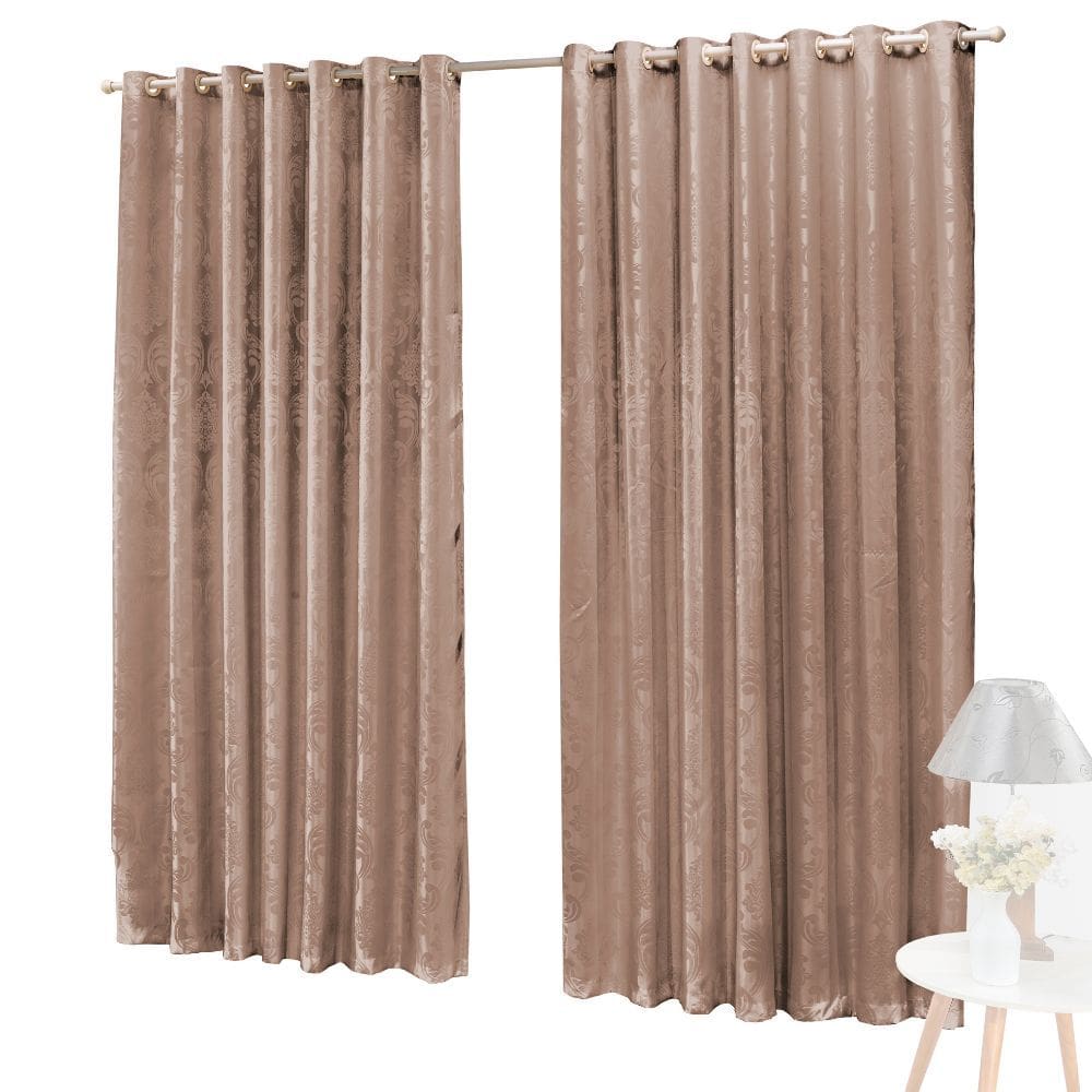 Cortina Jacquard 3,0 x 2,7m Sala Quarto Bege