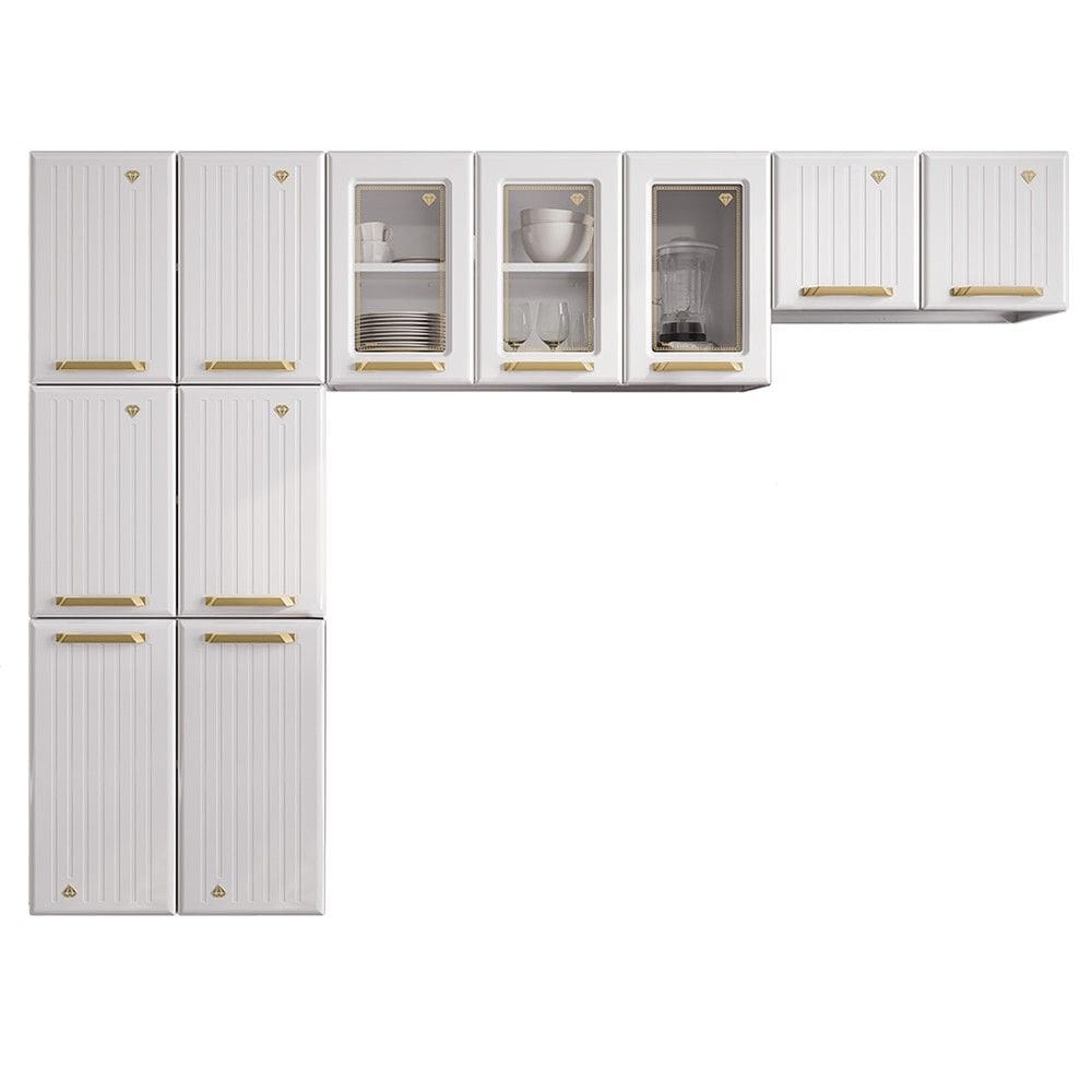 Cozinha Compacta em Aço Diamante 11 Portas Branco - Telasul