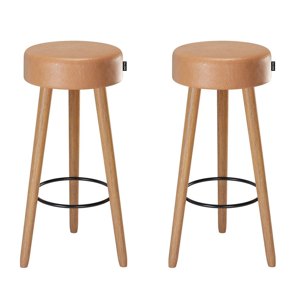 Kit 2 Banquetas Londres Alta 70cm Estofada Amarula - Salaone