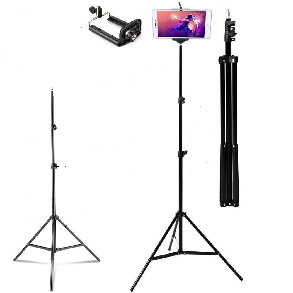 Tripé 2,10m profissional câmera e celular pedestal robusto