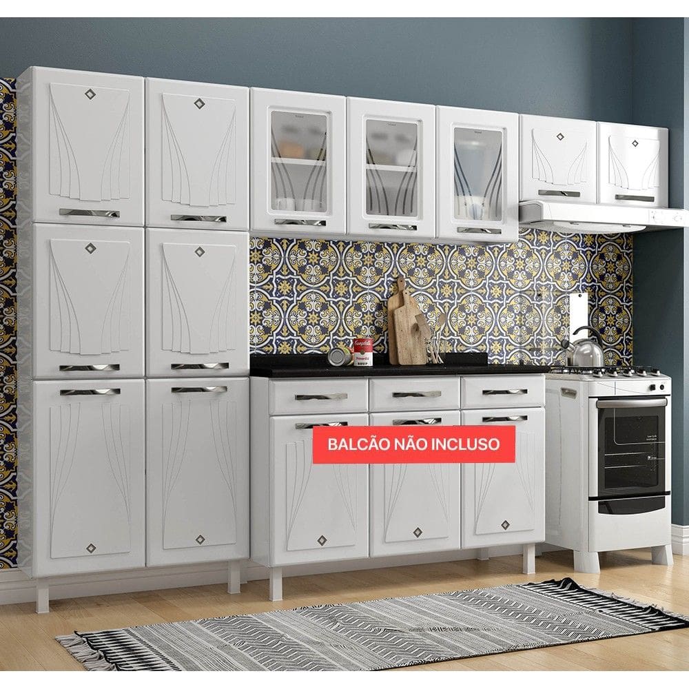 Cozinha Compacta Aço Star New 11 Portas Branco - Telasul