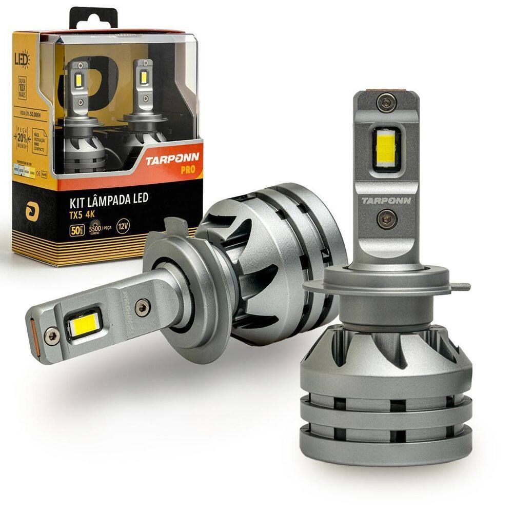 Kit Lâmpada Led Tx5 Pro H7 50W 11000 Lumens 4000K Tarponn
