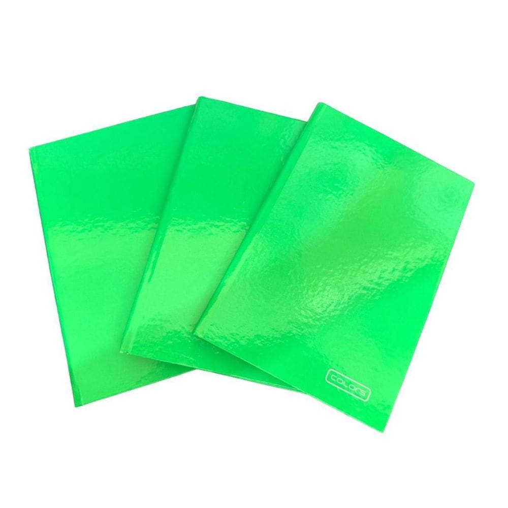 Caderno brochura pequeno capa dura 96 folhas 1/4-kit 3un