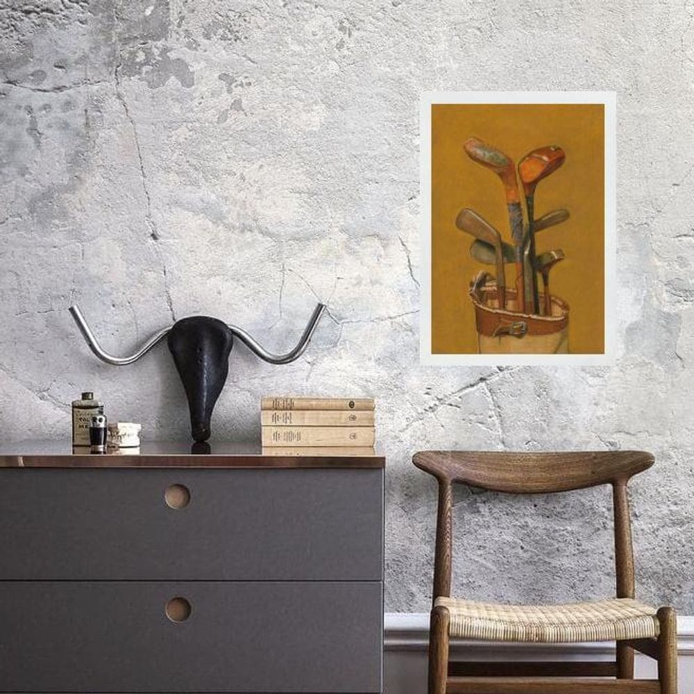 Quadro Tacos De Golf Vintage 33X24Cm