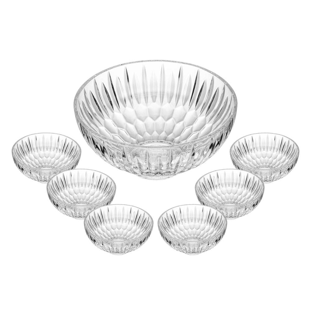 Conjunto de 6 Taças para Sobremesa 250ml e Bowl de Vidro Raios 1,8L - Wolff