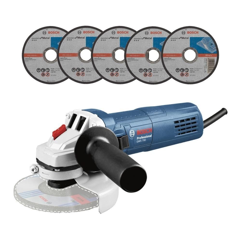 Esmerilhadeira Angular 4.1/2Pol 710W 5 Discos Gws700Bosch