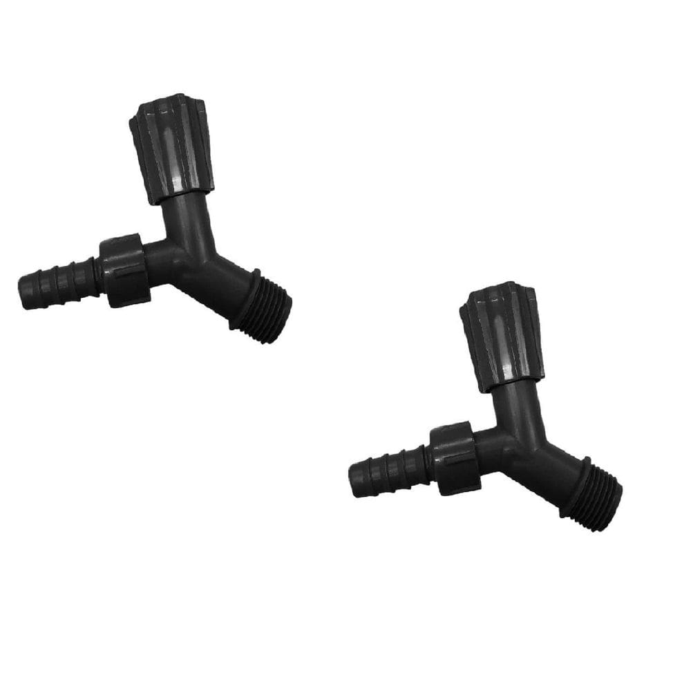 Kit 12 peças torneira plástica jardim preta