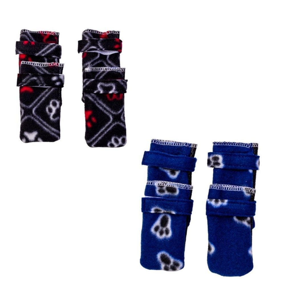 Kit 2 sapatos para cachorro - preto e azul g