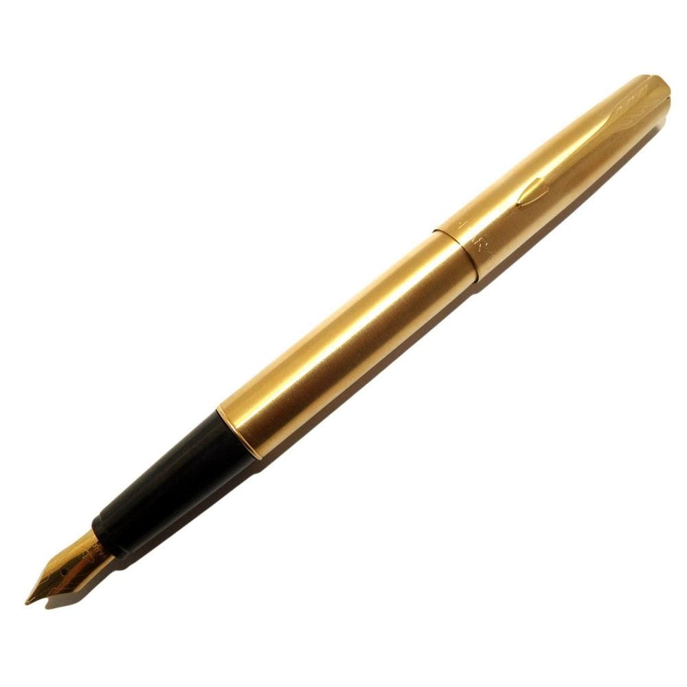 Caneta tinteiro parker frontier dourado fina