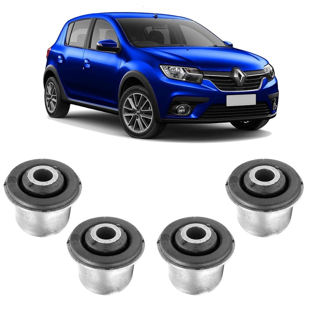 Kit 4 borracha bandeja dianteira renault sandero 2018-2020