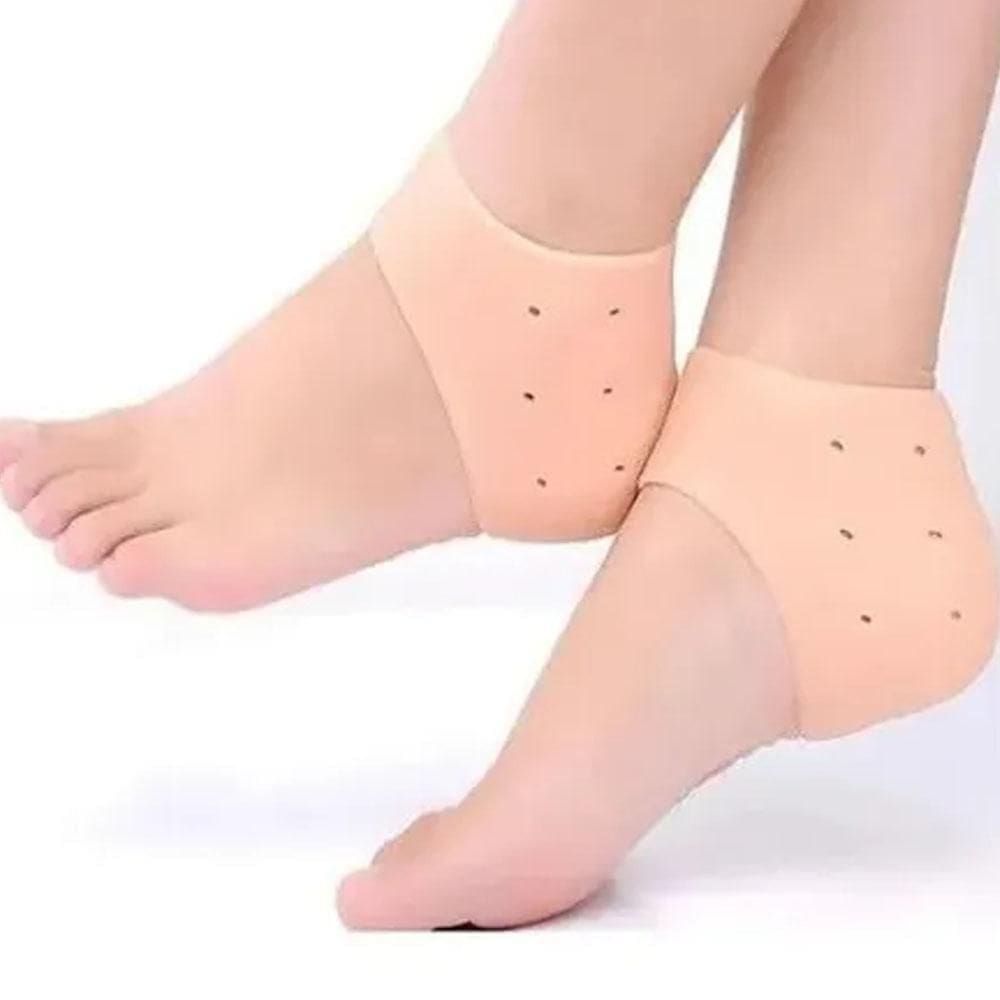 Par meia silicone anti rachadura calcanhar hidratante