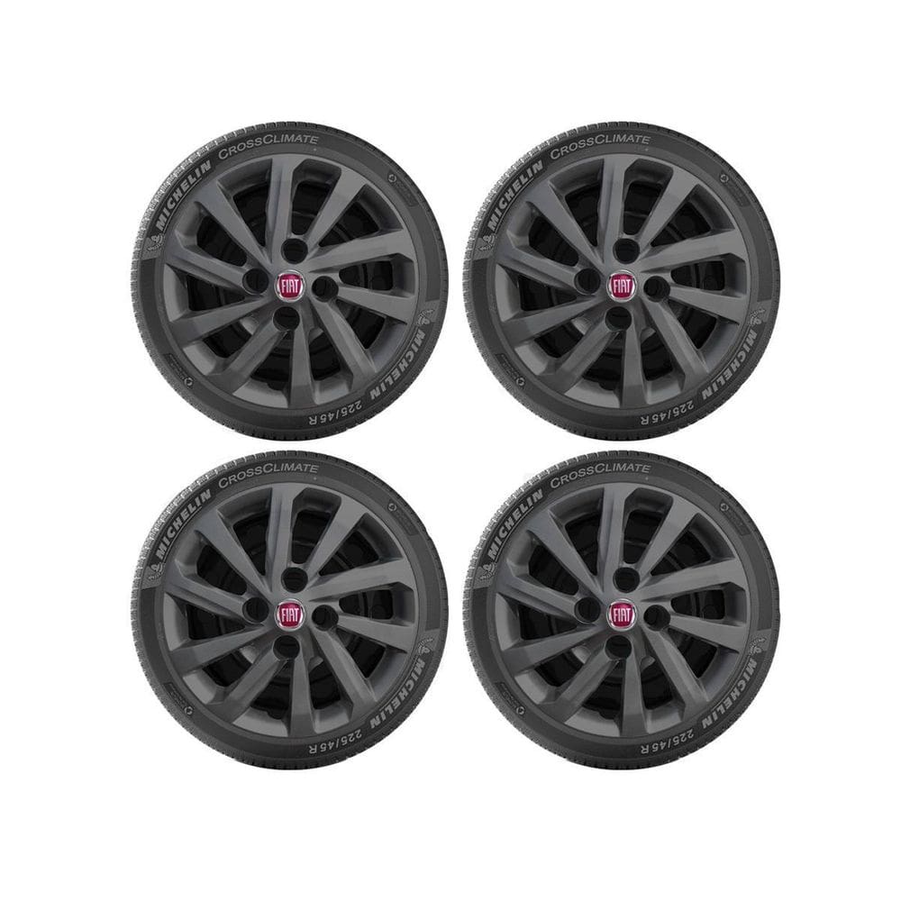 4X Calota Fiat Nova Strada 2021 Aro 14 Grafite 167Ca