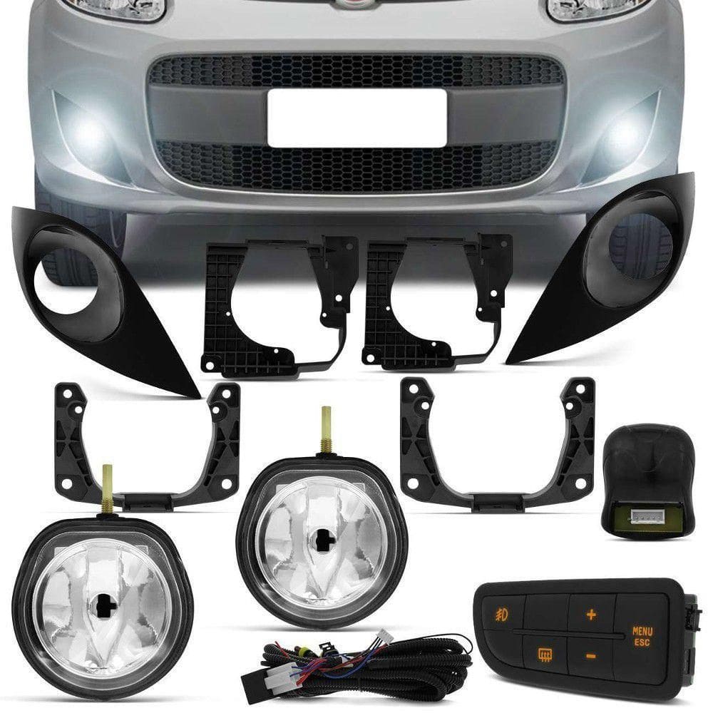 Kit farol auxiliar milha palio g5 2012 em diante bmo c/grade
