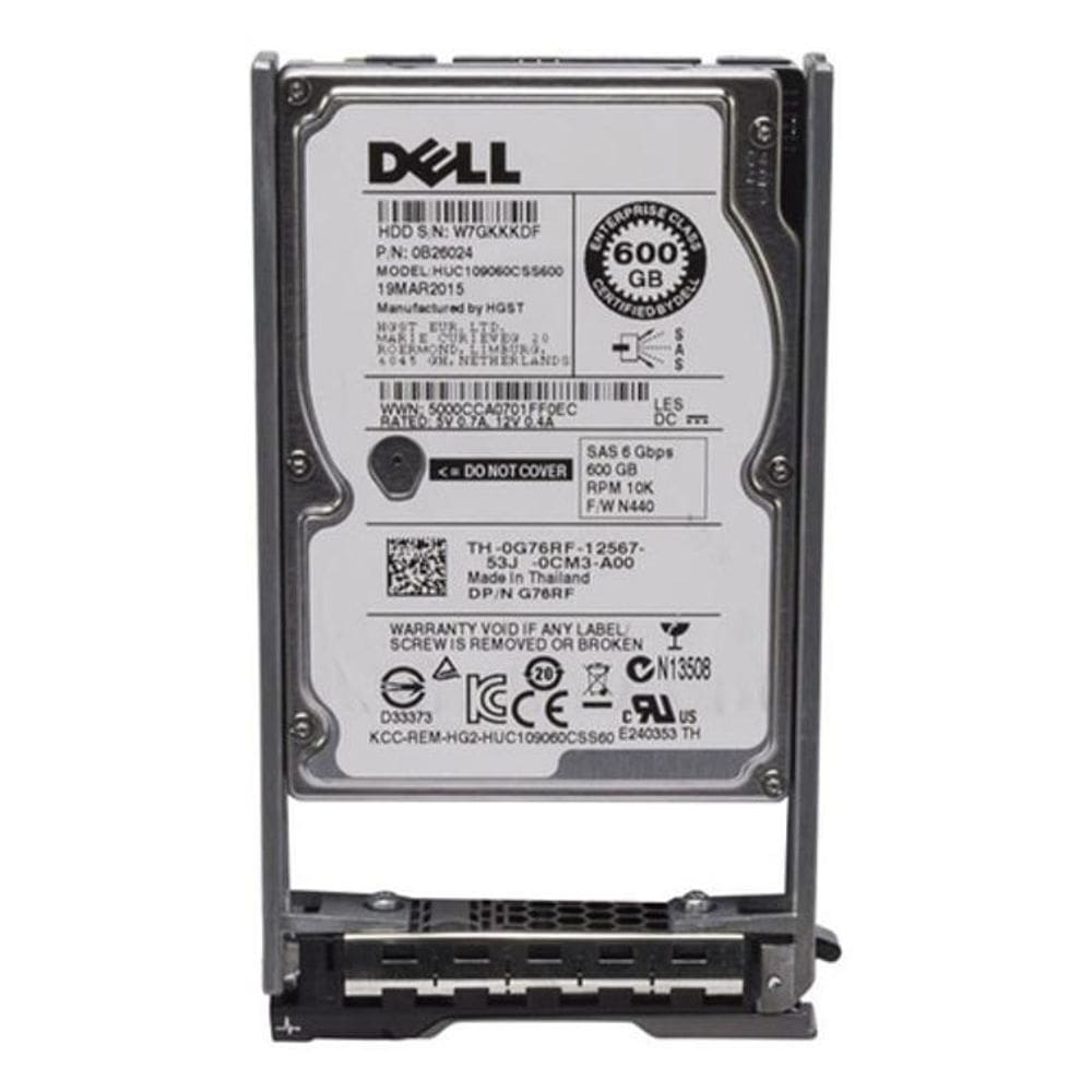 Hd sas dell 0g76rf g76rf huc109060css600 600gb 10000u/min